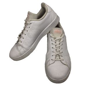 adidas Women's Advantage Base Tennis Shoes White Glow Pink Sz 8